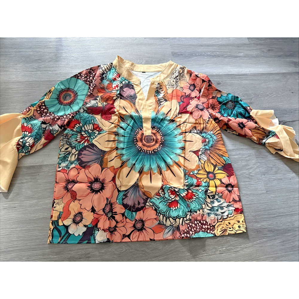 4 for $20 Flower Floral Shirt Top, Multicolor, 3XL XXL